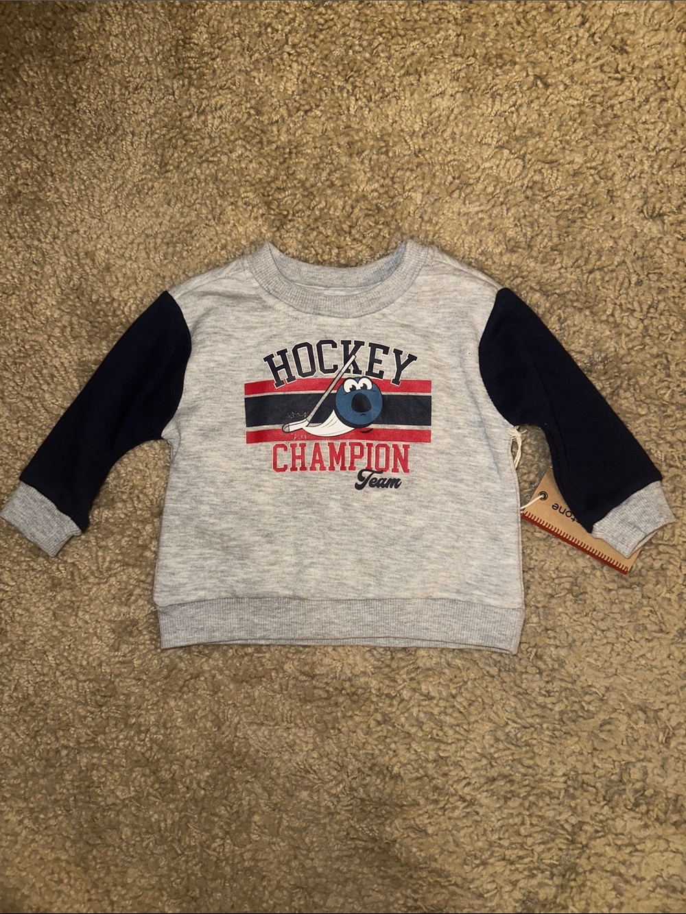 NWT Stitch & Stone Gray and Navy Blue Sweatshirt (9 Months)
